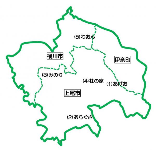 障害者生活支援センター(相談支援センター)位置図